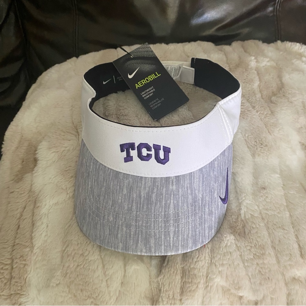 Top of the World TCU Visor in White and Purple